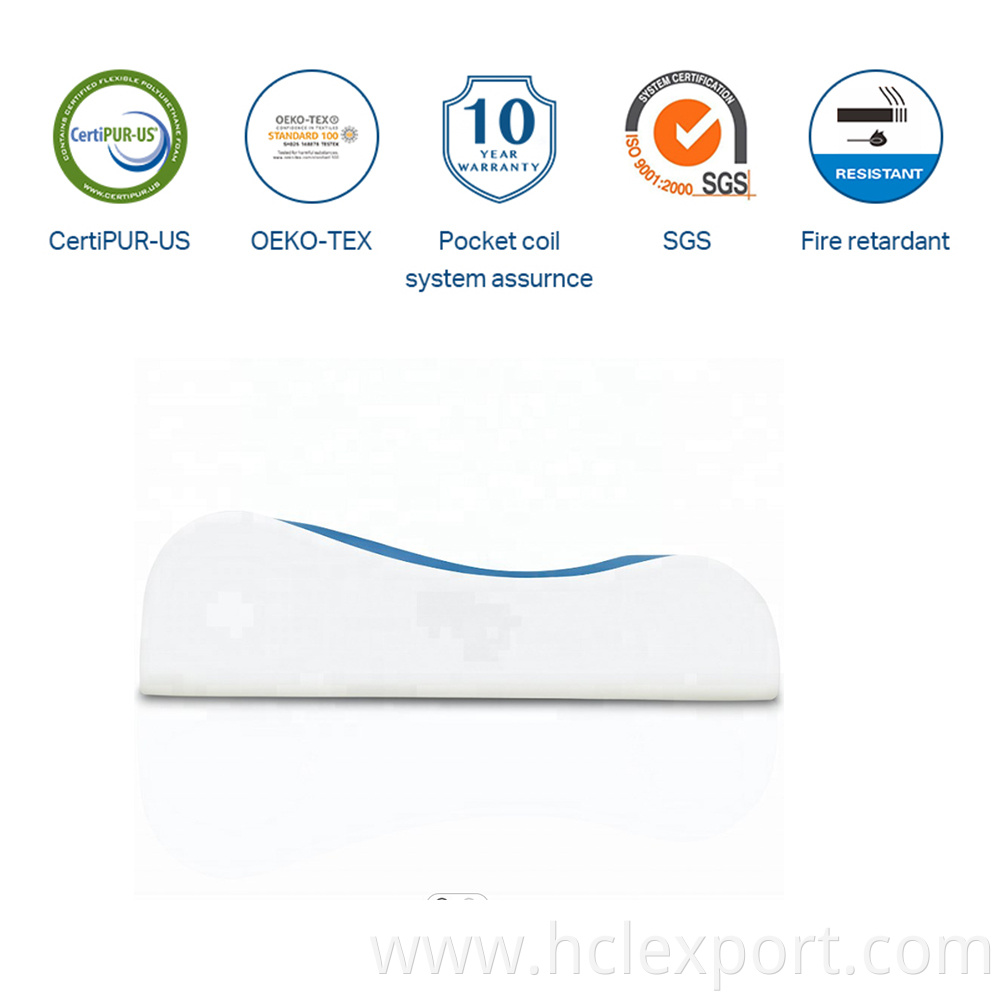 custom single lining bed wedge neck hilton box packaging 1000g pillow cool refreshing gel pillow